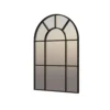 Black Iron Arch Window Pane Mirror