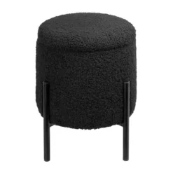 Tori Boucle Footstool - Black -Furniture Series 13130401 1634919264449026