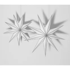 House Beautiful Wall Hanging Paper Star - Set Of 2 - Silver
