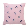Embroidered Swallows Cushion
