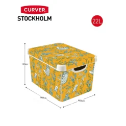 Curver Stockholm Stork Deco Storage Box - Yellow - 22L -Furniture Series 13169628 7774898511971226