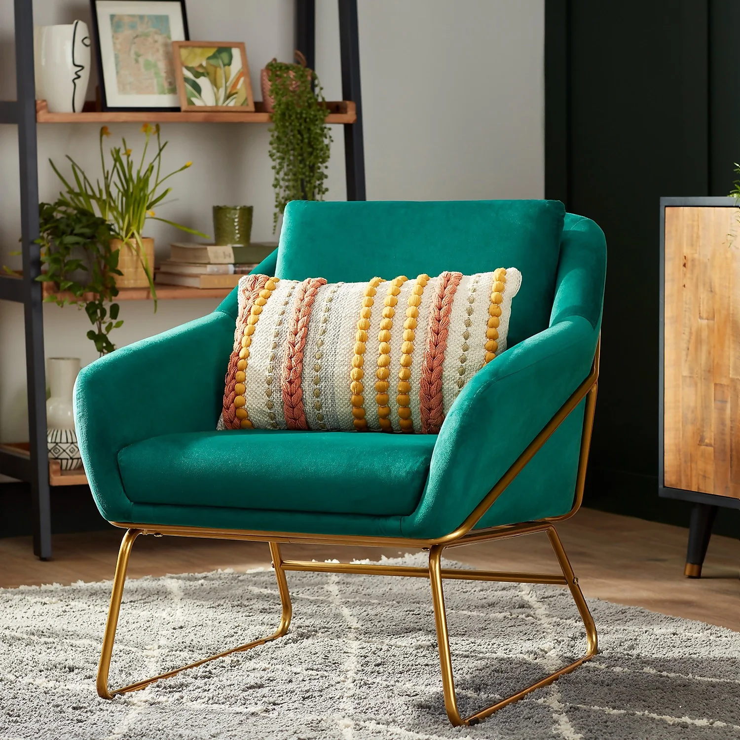 Evelyn Metal Frame Chair - Emerald 2 Evelyn Metal Frame Chair - Emerald - Image 2