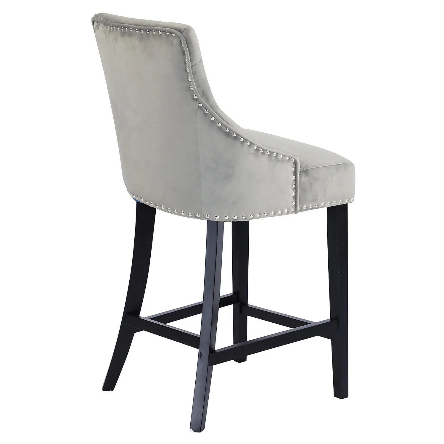 Annabelle Velvet Bar Stool - Grey 5 Annabelle Velvet Bar Stool - Grey - Image 5