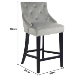 Annabelle Velvet Bar Stool - Grey 13 Annabelle Velvet Bar Stool - Grey -Furniture Series 13223761 2104927306648863