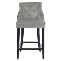 Annabelle Velvet Bar Stool - Grey 9 Annabelle Velvet Bar Stool - Grey -Furniture Series 13223761 7994927306506681