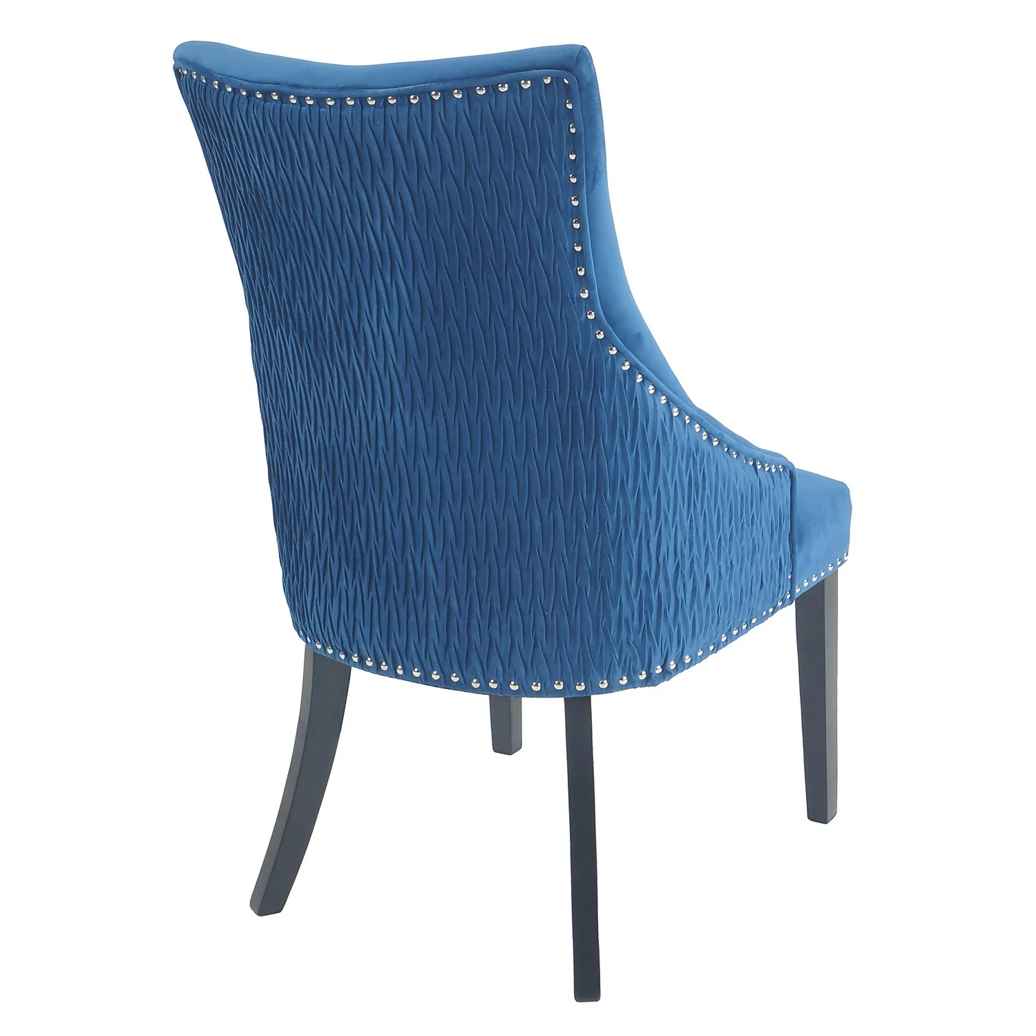 Annabelle Pleated Back Velvet Dining Chairs - Set Of 2 - Navy 6 Annabelle Pleated Back Velvet Dining Chairs - Set Of 2 - Navy - Image 6