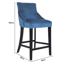 Annabelle Velvet Bar Stool - Navy -Furniture Series 13223768 1374927306678845