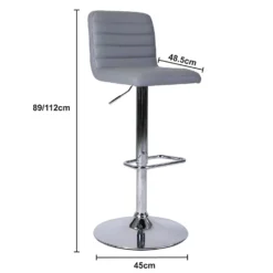 Chet Height Adjustable Faux Leather Bar Stool - Grey -Furniture Series 13223770 2014927306672266