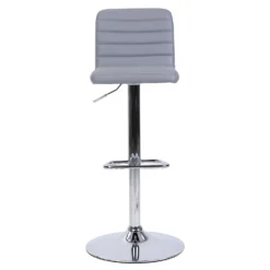 Chet Height Adjustable Faux Leather Bar Stool - Grey -Furniture Series 13223770 6764927306512213