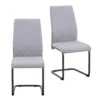 Skelby Cantilever Dining Chairs - Set Of 2 - Silver Grey