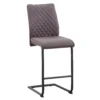 Skelby Faux Leather Bar Stool - Elephant Grey