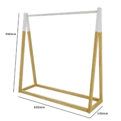 Kids A-Frame Clothes Rail - Natural & White -Furniture Series 13277679 7824929069229791