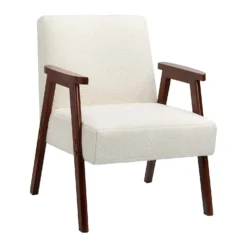 Furniture Series 7 Alex Mid Century Boucle Armchair - Cream