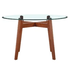 Baxter Glass & Oak Round Dining Table -Furniture Series 13514421 2304963832099991