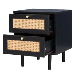 Kubu Rattan 2 Drawer Side Table - Black -Furniture Series 13633731 7614974471705873
