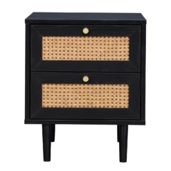 Kubu Rattan 2 Drawer Side Table - Black -Furniture Series 13633731 7764974471735024