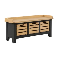 Ashstead Storage Bench - Oak & Charcoal -Furniture Series 13642204 4024953455793231