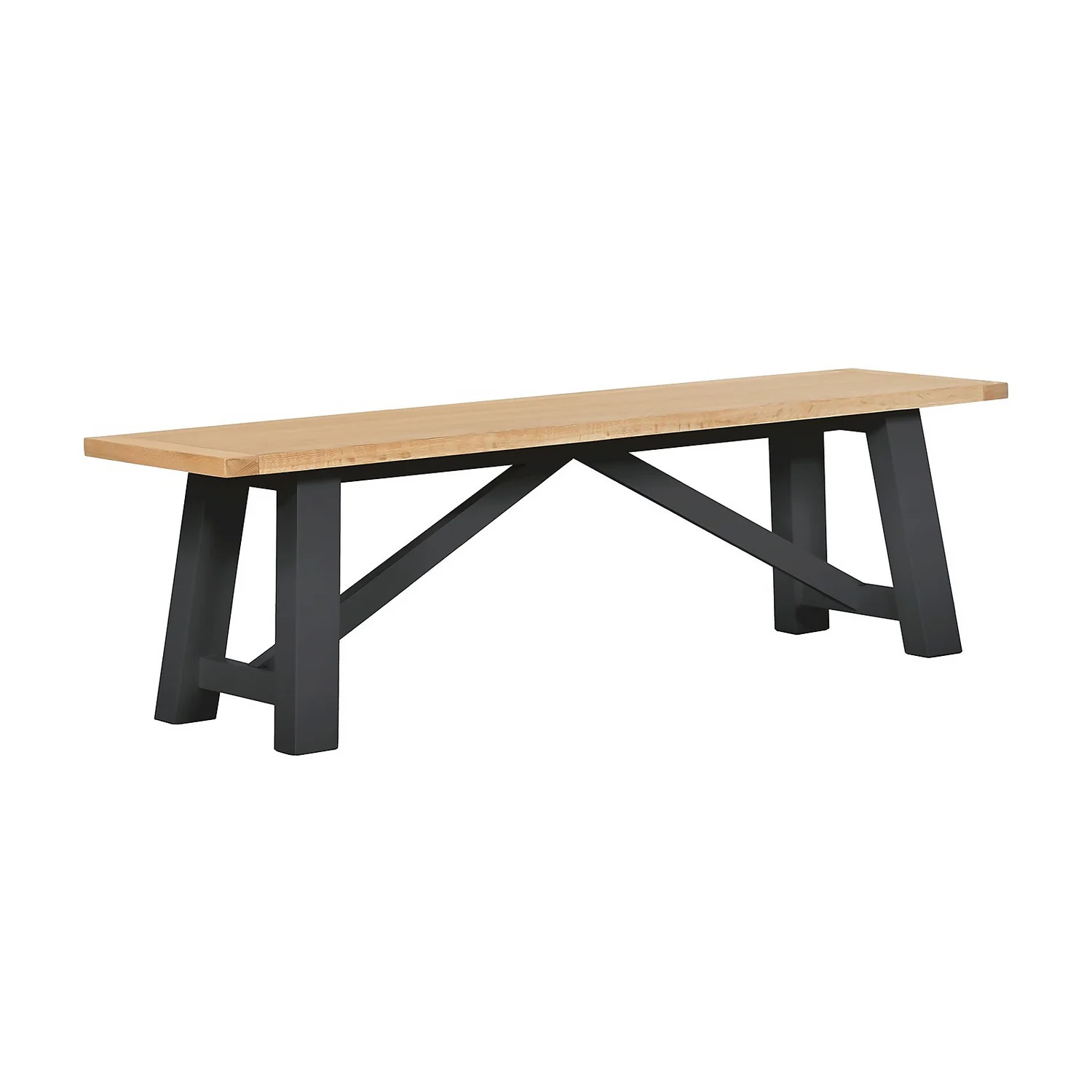 Ashstead Bench - Oak & Charcoal 1 Ashstead Bench - Oak & Charcoal