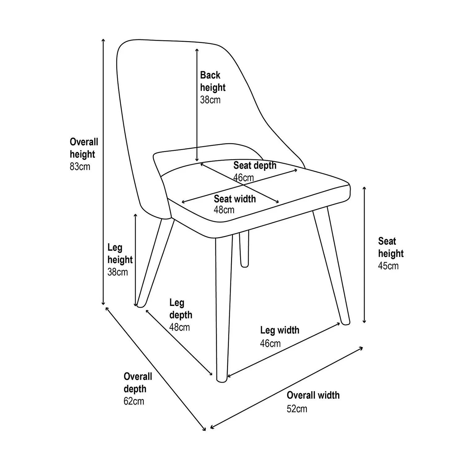 Oliver Upholstered Dining Chairs - Set Of 2 - Grey 8 Oliver Upholstered Dining Chairs - Set Of 2 - Grey - Image 8