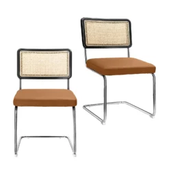 Rory Rattan Back Dining Chair - Set Of 2 - Tan