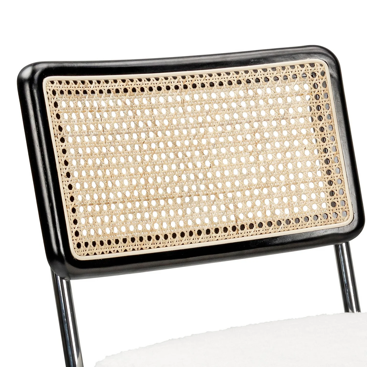 Rory Rattan Back Dining Chair - Set Of 2 - Cream 5 Rory Rattan Back Dining Chair - Set Of 2 - Cream - Image 5