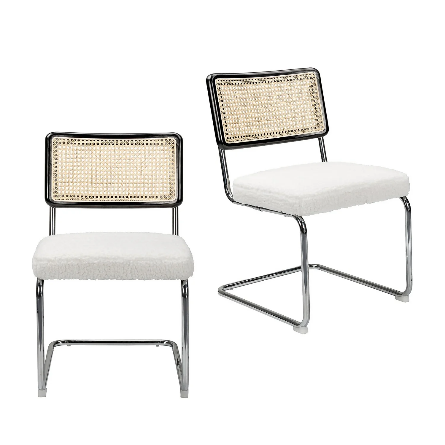 Rory Rattan Back Dining Chair - Set Of 2 - Cream 1 Rory Rattan Back Dining Chair - Set Of 2 - Cream