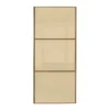 Linear Sliding Wardrobe Door 3 Panel Cream Glass With Windsor Oak Frame (W)762mm