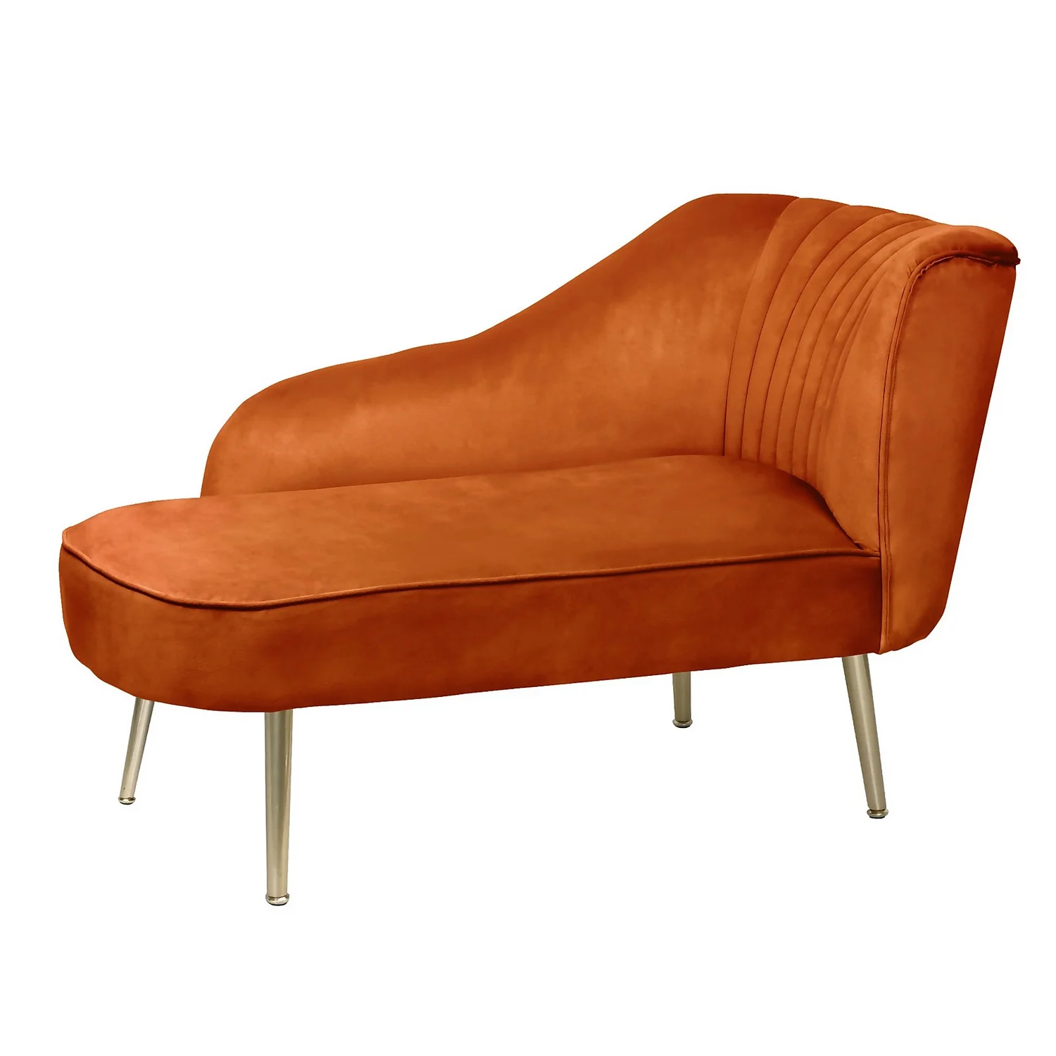 Gigi Velvet Chaise Longue - Tangerine 1 Gigi Velvet Chaise Longue - Tangerine