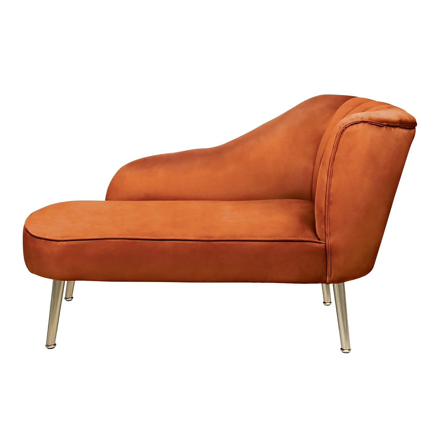 Gigi Velvet Chaise Longue - Tangerine 2 Gigi Velvet Chaise Longue - Tangerine - Image 2