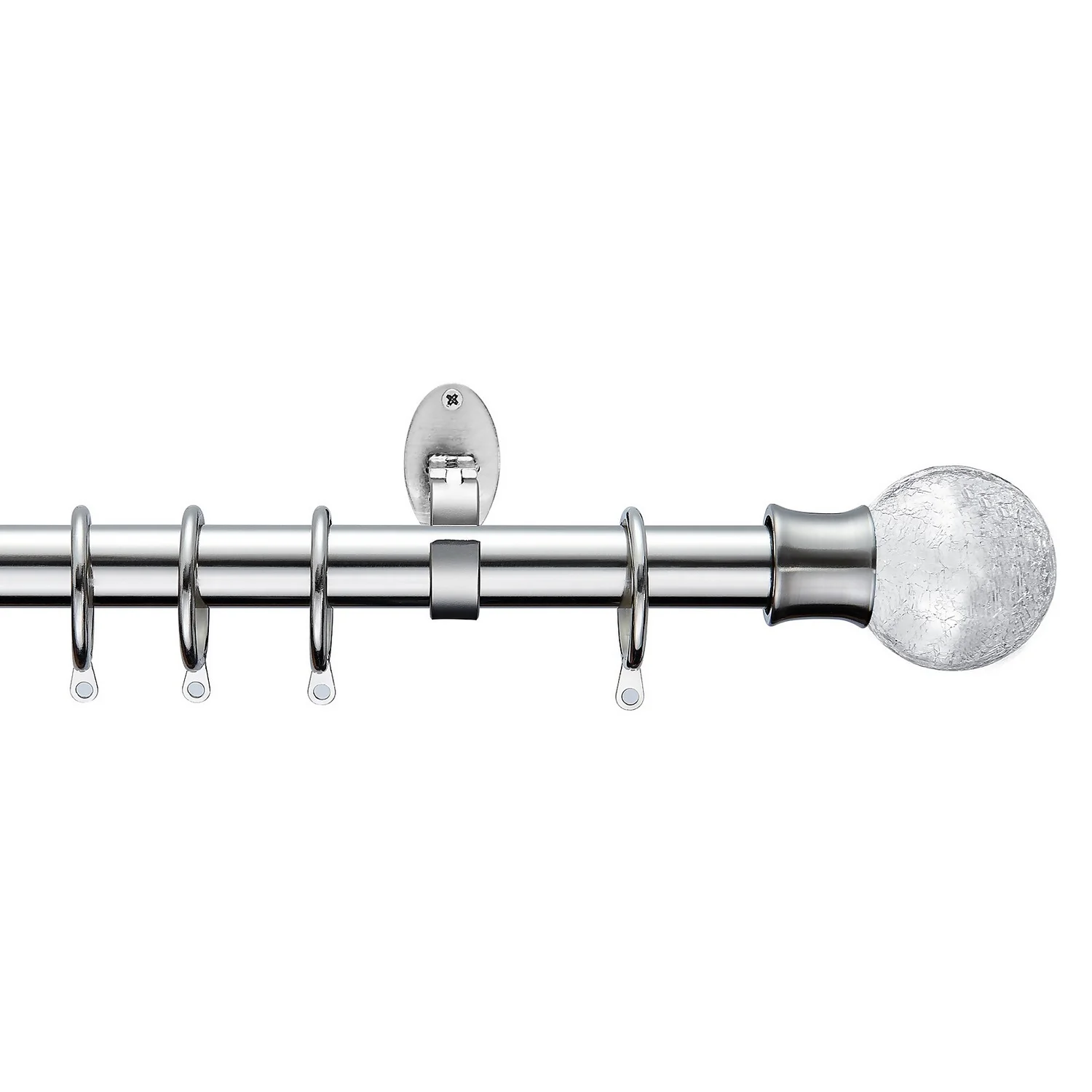 Extendable Curtain Pole With Stud Finial - Steel 25/28mm 1 Extendable Curtain Pole With Stud Finial - Steel 25/28mm