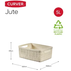 Curver Jute Small Recycled Storage Basket - 5L White 13 Curver Jute Small Recycled Storage Basket - 5L White -Furniture Series 13965909 1364995188282910