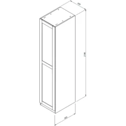 House Beautiful Realm Single Wardrobe, Oak Effect Carcass - Navy Blue Shaker Door (W) 450mm X (H) 2196mm -Furniture Series 13999706 9815005577220042