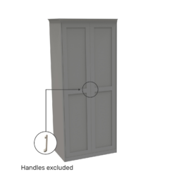 House Beautiful Realm Fitted Look Double Wardrobe, Oak Effect Carcass - Grey Shaker Doors (W) 1001mm X (H) 2256mm -Furniture Series 13999775 1515007373502433