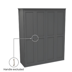 House Beautiful Realm Fitted Look Quad Wardrobe, Oak Effect Carcass - Carbon Grey Shaker Doors (W) 1901mm X (H) 2256mm -Furniture Series 13999792 2025014911831174