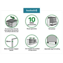 House Beautiful Realm Wide Chest Of Drawers - Carbon Grey Shaker (W) 900mm X (H) 756mm -Furniture Series 13999808 1125010952010535