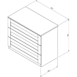 House Beautiful Realm Wide Chest Of Drawers - Carbon Grey Shaker (W) 900mm X (H) 756mm -Furniture Series 13999808 1685005573857045