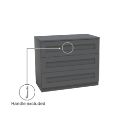 House Beautiful Realm Wide Chest Of Drawers - Carbon Grey Shaker (W) 900mm X (H) 756mm -Furniture Series 13999808 9635014911548952
