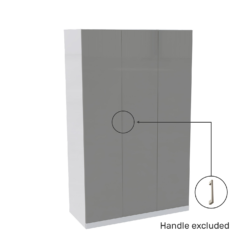 House Beautiful Honest Triple Wardrobe, White Carcass - Gloss Grey Slab Doors (W) 1350mm X (H) 2196mm -Furniture Series 13999849 1335005574863632