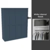 House Beautiful Realm Fitted Look Quad Wardrobe, White Carcass - Navy Blue Shaker Doors (W) 1901mm X (H) 2256mm
