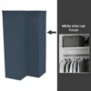 House Beautiful Realm Fitted Look Corner Wardrobe, White Carcass - Navy Blue Shaker Doors (W) 1103mm X (H) 2256mm