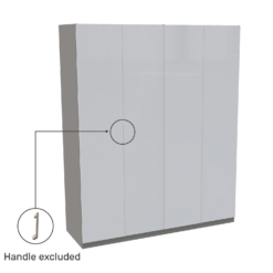 House Beautiful Honest Quad Wardrobe, Grey Carcass - Gloss White Slab Doors (W) 1800mm X (H) 2196mm -Furniture Series 13999934 1795007398853582