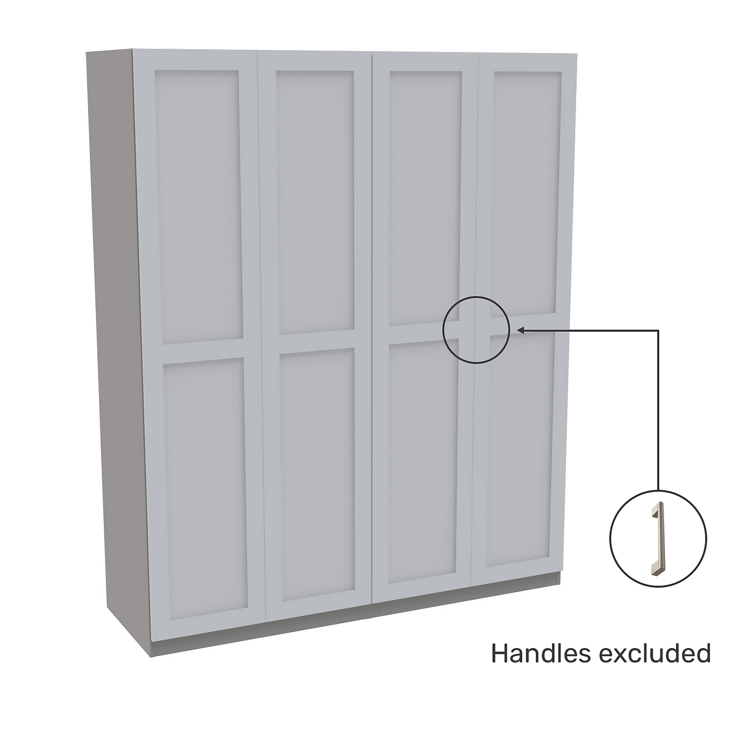 House Beautiful Realm Quad Wardrobe, Grey Carcass - White Shaker Doors (W) 1800mm X (H) 2196mm 3 House Beautiful Realm Quad Wardrobe, Grey Carcass - White Shaker Doors (W) 1800mm X (H) 2196mm - Image 3