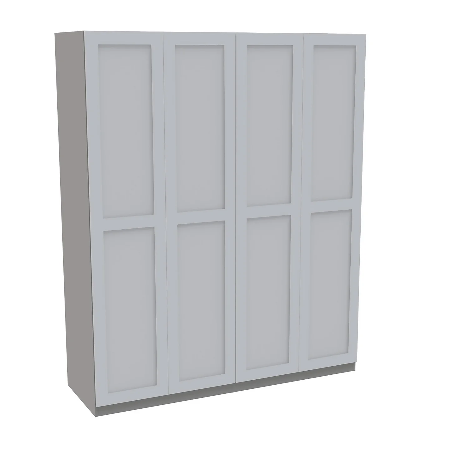 House Beautiful Realm Quad Wardrobe, Grey Carcass - White Shaker Doors (W) 1800mm X (H) 2196mm 1 House Beautiful Realm Quad Wardrobe, Grey Carcass - White Shaker Doors (W) 1800mm X (H) 2196mm