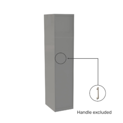 House Beautiful Honest Fitted Look Single Wardrobe, Grey Carcass - Gloss Grey Slab Door (W) 490mm X (H) 2226mm -Furniture Series 13999956 1415005576792983