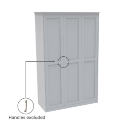 House Beautiful Realm Fitted Look Triple Wardrobe, Grey Carcass - White Shaker Doors (W) 1451mm X (H) 2256mm -Furniture Series 13999966 1235005586205330