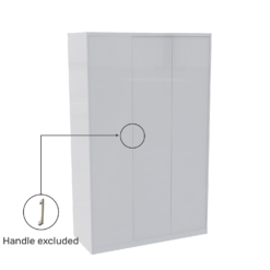 House Beautiful Honest Fitted Look Triple Wardrobe, Grey Carcass - Gloss White Slab Doors (W) 1390mm X (H) 2226mm -Furniture Series 13999972 6845005574821563