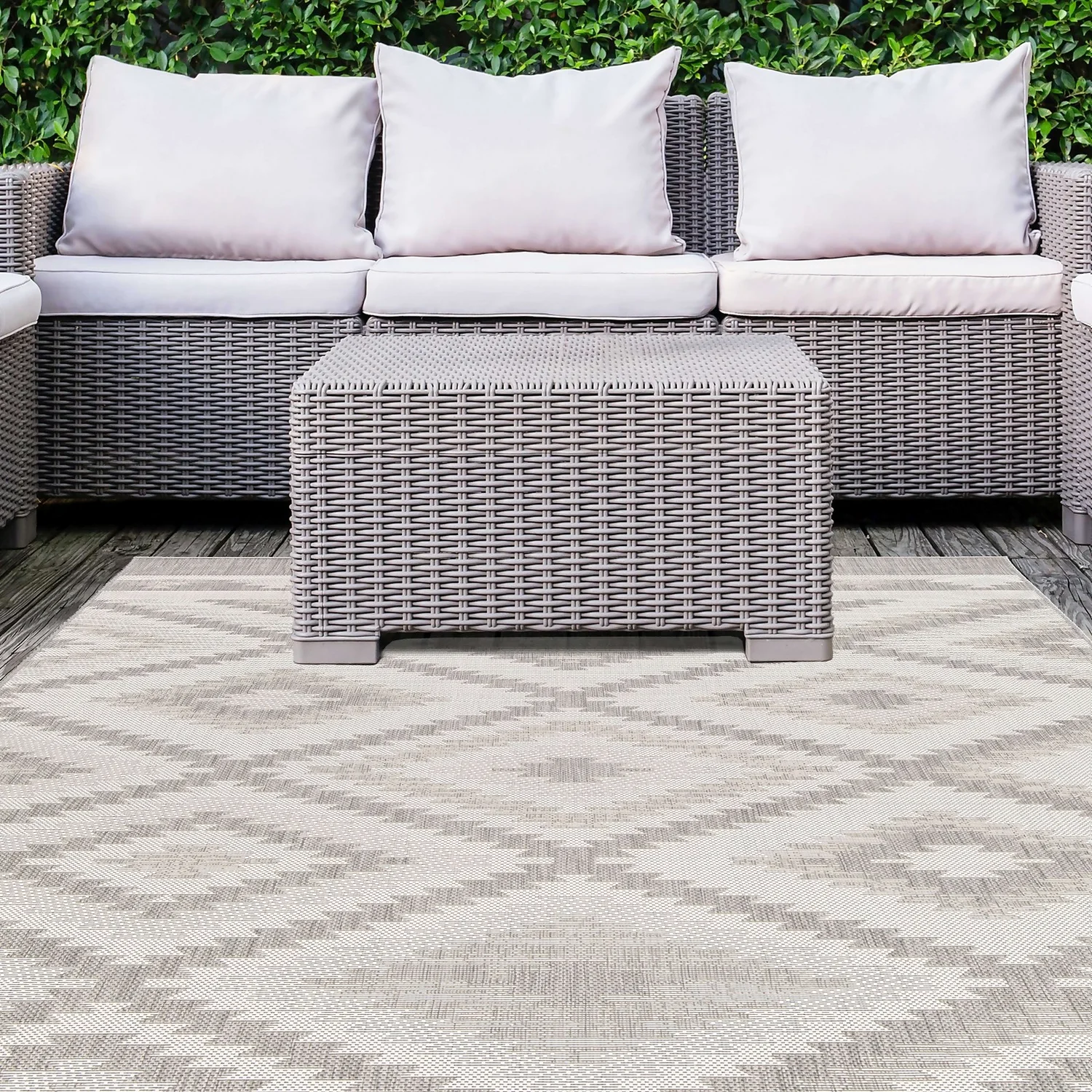 Recycled Diamond Rug - Grey - 160x230cm 2 Recycled Diamond Rug - Grey - 160x230cm - Image 2