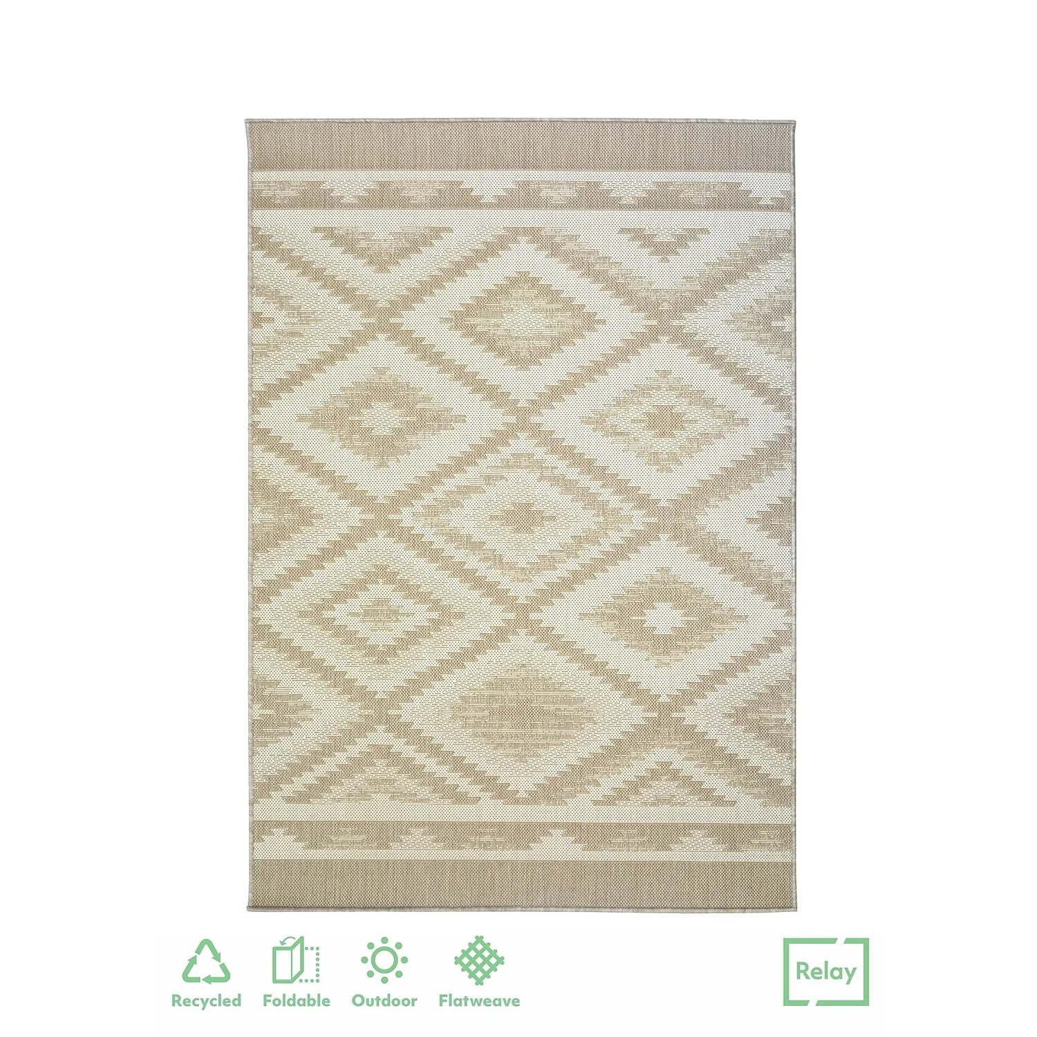 Recycled Diamond Rug - Natural - 120x170cm 1 Recycled Diamond Rug - Natural - 120x170cm