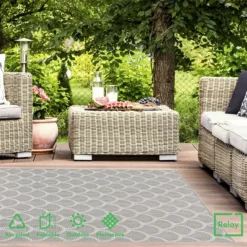 Relay Recycled Indoor/Outdoor Rug - Grey - 200x290cm -Furniture Series 14015914 1115006089554285