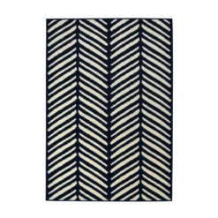Herringbone Rug - Navy - 120x170cm